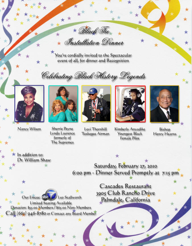 Scherrie Payne and Lynda Laurence at Black Tie Black History honors Antelope Valley Chamber of Commerce