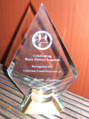 Scherrie Payne and Lynda Laurence receiving lifetime achievement award Black History Month