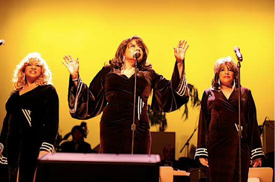 Scherrie Payne, Lynda Laurence and Joyce Vincent performing at Haiti Second Aid Benefit Concert Bel Air California